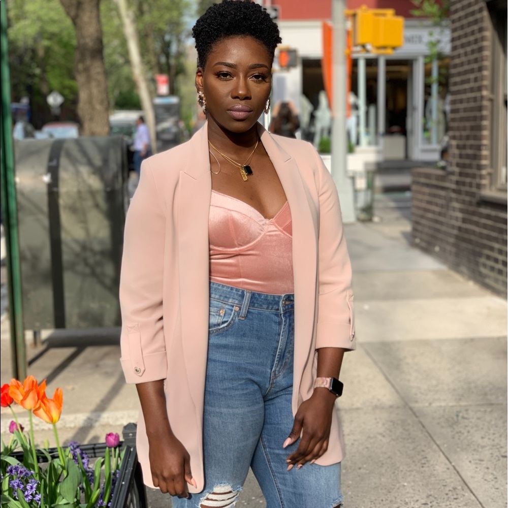 Zara blazer in blush